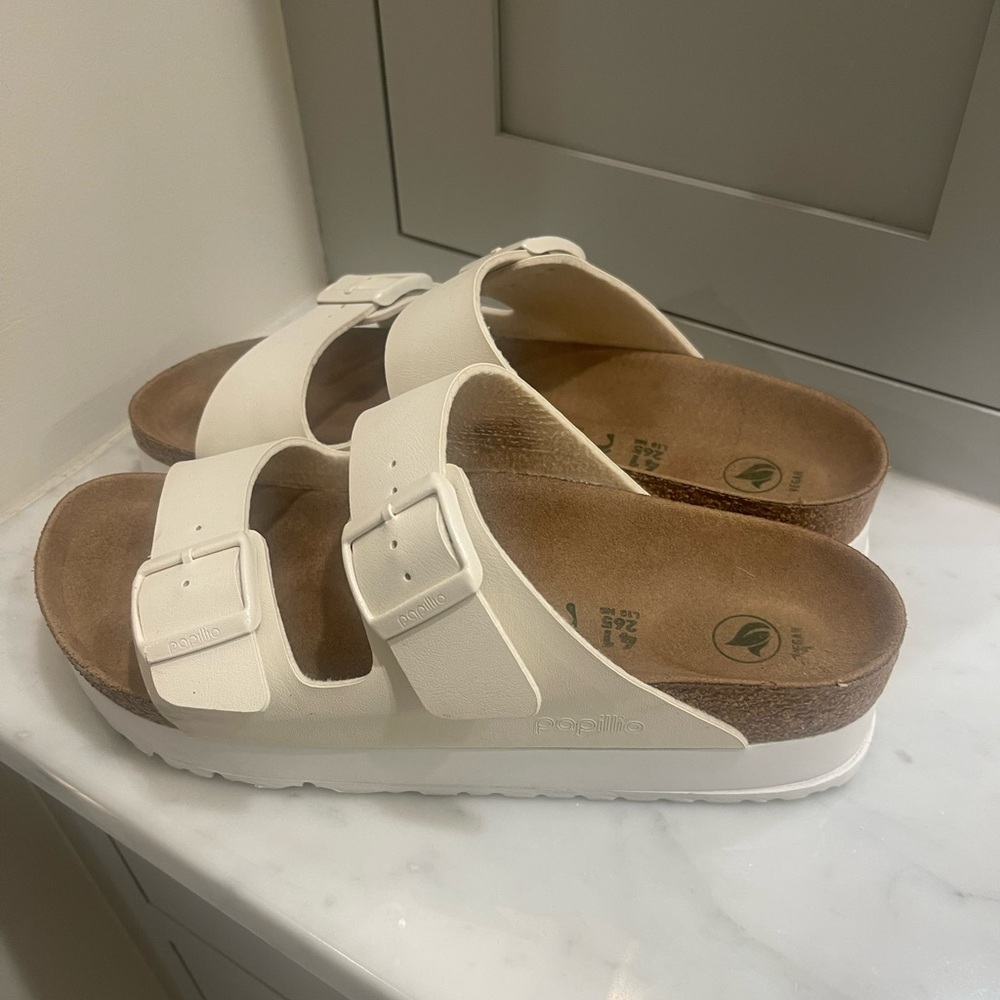 Papillio Birkenstock Arizona Sandals in Eggshell